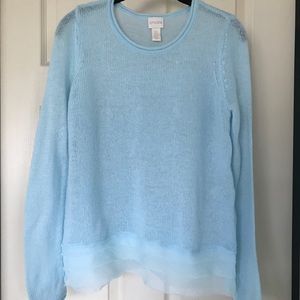 Chico’s Sheer Delicate Sweater—Icy Blue